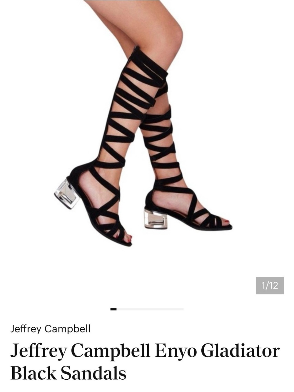 Jeffrey Campbell Enyo Gladiator Black Sandals